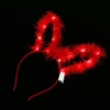 Hot-selling children's internet-famous hair accessories at street stalls and night markets, concert, dance, festival and party, luminous headwear at night, feather rabbit ear hair bands, rabbit ear hair bands, led lights, children's decorative toys details Picture